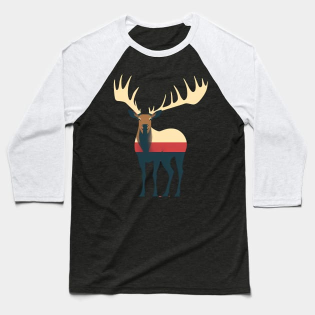 Elk Illustration, Love Elks Baseball T-Shirt by dukito